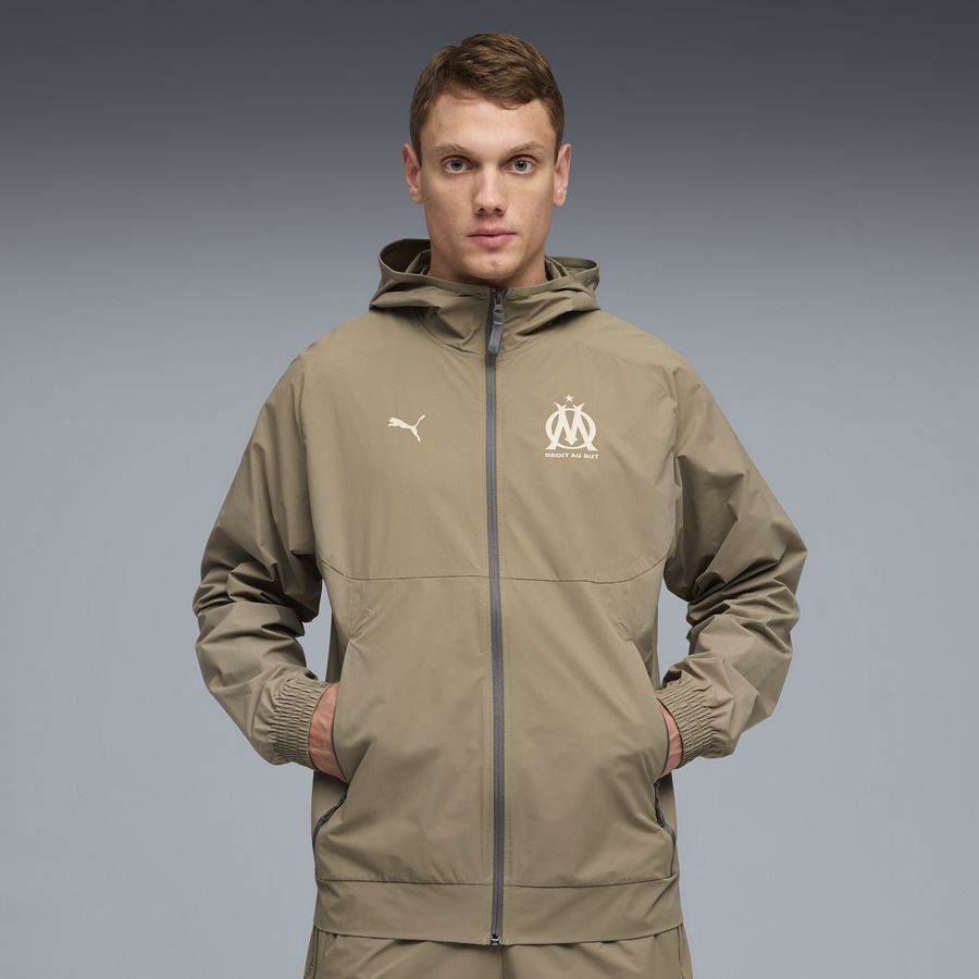 Marseille Track Jacket Pumatech Woven - Brown - Men's-SoccerKits Hub | Buy Soccer Jerseys Online